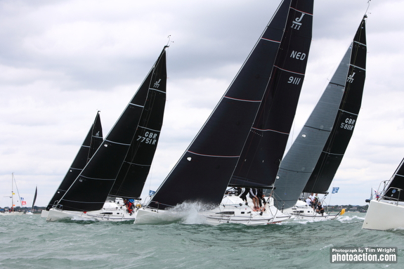 J/111 start on Solent, England