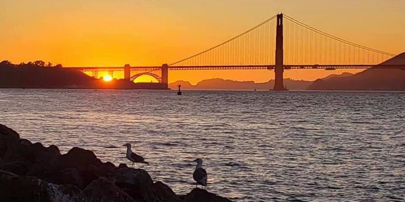 sunset on San Francisco Bay