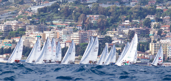 J/70s sailing off San Remo, Italy