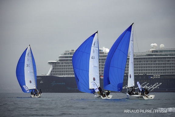 J/70s sailing off Cannes, France